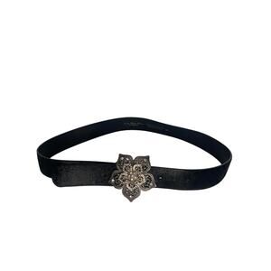 Lake Shore Drive Genuine Leather Black Star Buckle Belt Western Rodeo Large